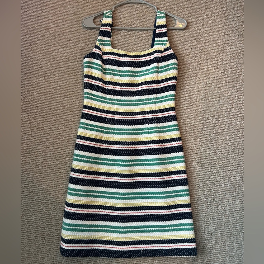 Brooks Brothers Green and Black Striped Mini Dress